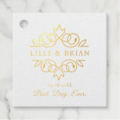 Koninklijke, elegante, "Best-Day-Ever" bruiloft Bedankjes Labels (Voorkant)