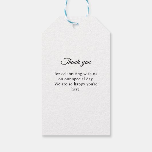 Koninklijke, elegante, "Best-Day-Ever" bruiloft Cadeaulabel (Achterkant)