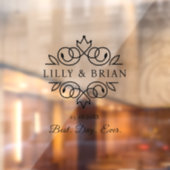 Koninklijke, elegante, "Best-Day-Ever" bruiloft Raamsticker (Vel 2)