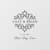 Koninklijke, elegante, "Best-Day-Ever" bruiloft Raamsticker (Vel)