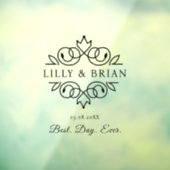 Koninklijke, elegante, "Best-Day-Ever" bruiloft Raamsticker (Vel 3)