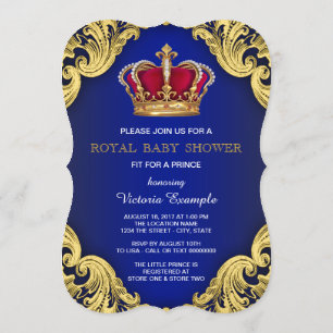 Koninklijke Fancy Prince Baby Shower Kaart