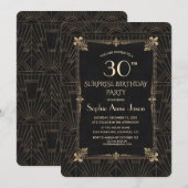 Koninklijke Fleur-de-Lis Art Deco 1920s Birthday P Kaart (Voorkant / Achterkant)