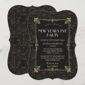 Koninklijke Fleur-de-Lis Art Deco 1920s Nieuwjaar Kaart (Voorkant / Achterkant)