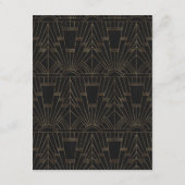 Koninklijke Fleur-de-Lis Art Deco 1920s Trouw Informatiekaartje (Achterkant)