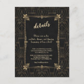 Koninklijke Fleur-de-Lis Art Deco 1920s Trouw Informatiekaartje (Voorkant)