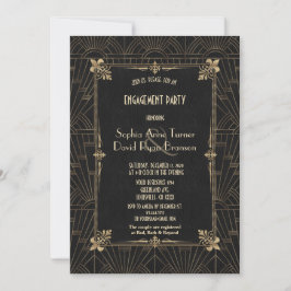 Koninklijke Fleur-de-Lis Art Deco 1920s Verlovings Kaart