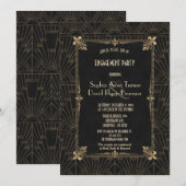 Koninklijke Fleur-de-Lis Art Deco 1920s Verlovings Kaart (Voorkant / Achterkant)