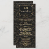 Koninklijke Fleur-de-Lis Art Deco bruiloftsmenu ui Menu (Voorkant / Achterkant)