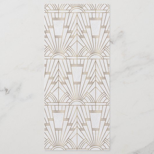 Koninklijke Fleur-de-Lis Art Deco Goud Witte 20s M Menu (Achterkant)