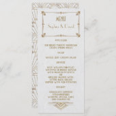 Koninklijke Fleur-de-Lis Art Deco Goud Witte 20s M Menu (Voorkant / Achterkant)