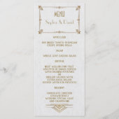 Koninklijke Fleur-de-Lis Art Deco Goud Witte 20s M Menu (Voorkant)