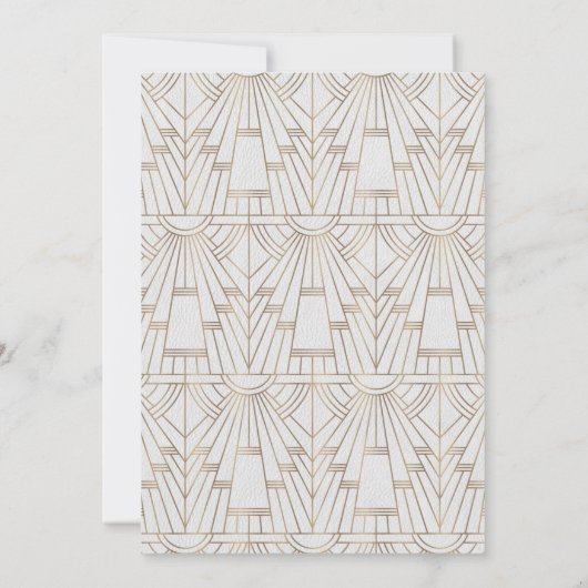 Koninklijke Fleur-de-Lis Art Deco Gouden Nieuwjaar Kaart (Achterkant)