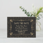 Koninklijke Fleur-de-Lis Art Deco jaren 20 Save Th Save The Date (Staand voorkant)