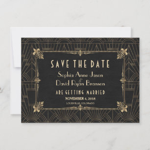 Koninklijke Fleur-de-Lis Art Deco jaren 20 Save Th The Date