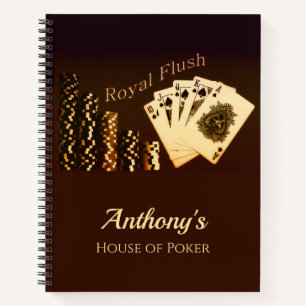 Koninklijke Flush Poker Thema Spiraal Notebook Notitieboek