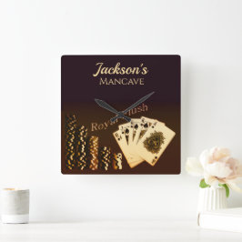 Koninklijke Flush Poker Thema Wandklok