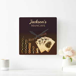 Koninklijke Flush Poker Thema Wandklok