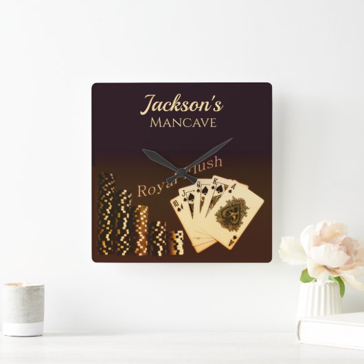 Koninklijke Flush Poker Thema Wandklok (Huis)