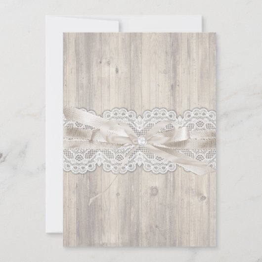  koninklijke foto van Lace & Bow Rustic Aankondigi Aankondiging (Achterkant)