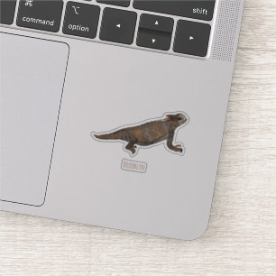 Koninklijke gehoornde hagedis cartoonillustratie sticker