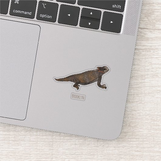 Koninklijke gehoornde hagedis cartoonillustratie sticker (Detail)