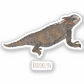 Koninklijke gehoornde hagedis cartoonillustratie sticker (Voorkant)