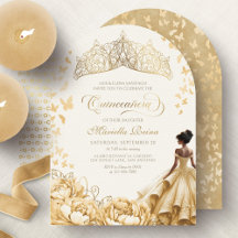 Koninklijke Gele Gouden Kroon Bloemige Quinceanera