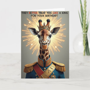 Koninklijke Giraffe Verjaardagskaart Kaart
