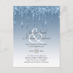 Koninklijke GLITTER druppelende VERLOVING Feest Am Briefkaart
