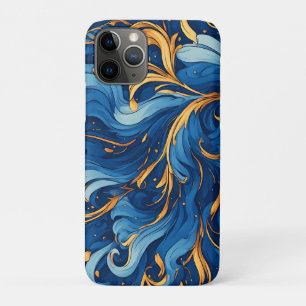 Koninklijke golven van grillige krullen van blauw Case-Mate iPhone case