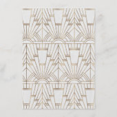 Koninklijke Gouden Art Deco Monogram Trouwreceptie Informatiekaartje (Achterkant)