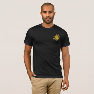 Koninklijke gouden bij imitatie van borduurwerk t-shirt