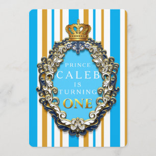 Koninklijke Gouden & Blauwe Kroon 1e Verjaardagsui Kaart