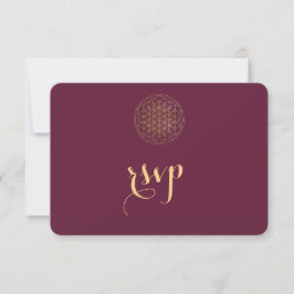 Koninklijke Gouden Bloem van het Leven Heilige Geo RSVP Kaartje