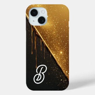 💎 Koninklijke Gouden Drip Bruisende Vloeibare Met iPhone 15 Case