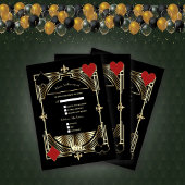 Koninklijke Gouden Fleur-de-lis Great Gatsby Bruil RSVP Kaartje