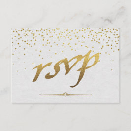 Koninklijke Gouden Folie Bruiloft Aangepaste RSVP Kaartje