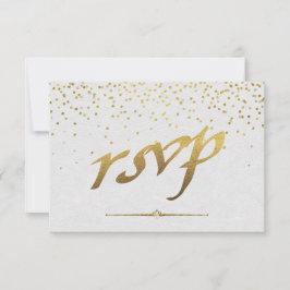 Koninklijke Gouden Folie Bruiloft Aangepaste RSVP Kaartje