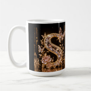 Koninklijke Gouden Kristallen Letter S Luxe Mono Koffiemok