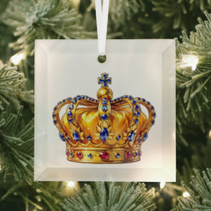 Koninklijke gouden kroon glas ornament
