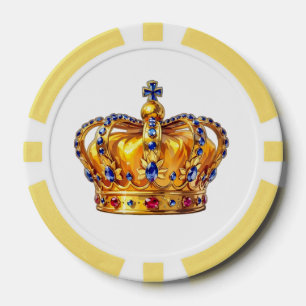 Koninklijke gouden kroon poker chips