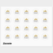 Koninklijke Gouden Kroon Verjaardag Prinses Party Ronde Sticker (Vel)