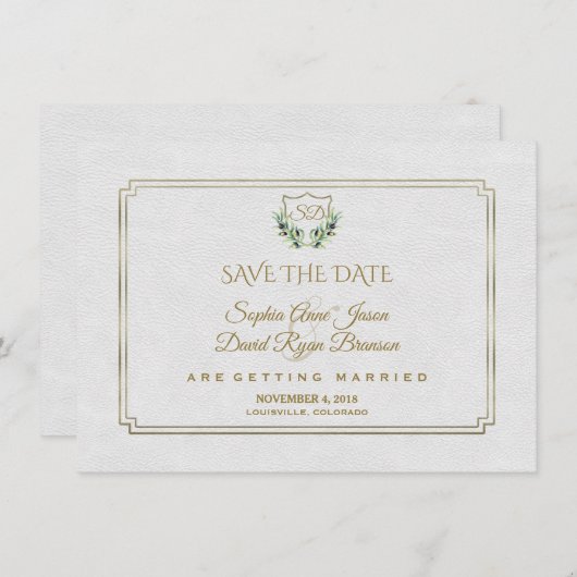 Koninklijke Gouden Kroon Weelderig Groen Save The  Save The Date (Voorkant / Achterkant)