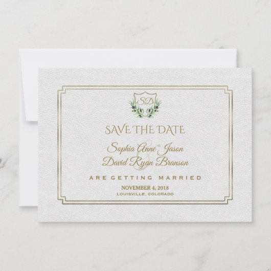 Koninklijke Gouden Kroon Weelderig Groen Save The Save The Date (Voorkant)