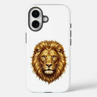 Koninklijke Gouden Leeuwengezicht - Krachtig Wild iPhone 16 Hoesje
