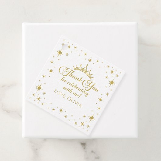 Koninklijke Gouden Prinses Verjaardag Bedankjes Labels (In situ)