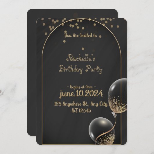 Koninklijke Gouden Verjaardag Party uitnodiging (Voorkant / Achterkant)