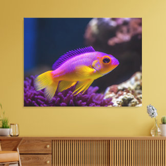 koninklijke gramma basslet vis canvas afdruk