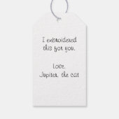 Koninklijke Grijze Kat Naaien Persoonlijk Cadeaulabel (Achterkant)